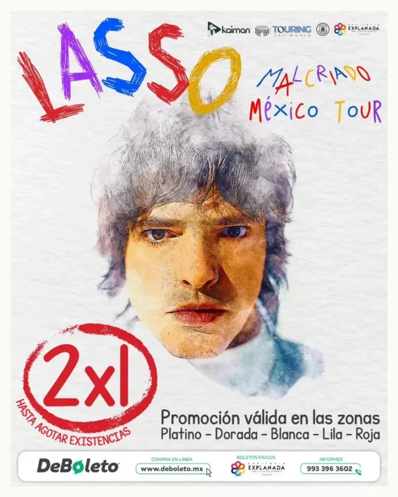 Lasso aterriza en Puebla con su Tour “Malcriado”; hay promoción 2x1 en boletos