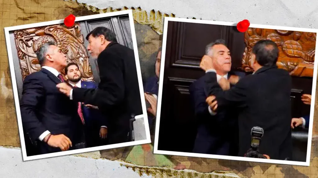 "Alito" Moreno contra Noroña; terminan a golpes la Comisión Permanente del Senado de la República