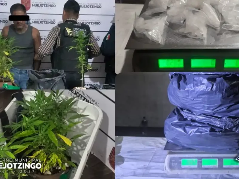 Decomisan cristal y marihuana en tres operativos de la policía municipal en Huejotzingo