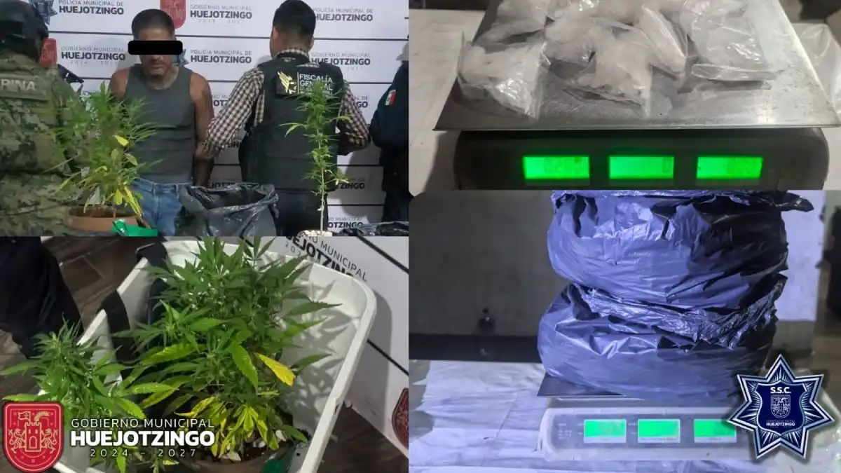 Decomisan cristal y marihuana en tres operativos de la policía municipal en Huejotzingo
