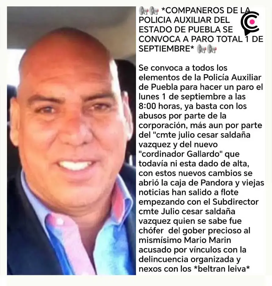 Policía Auxiliar llama a paro de labores en Puebla; exigen salida de directivos