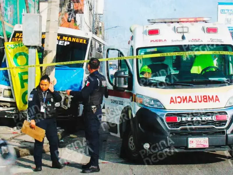 Ruta Remanente 1 se queda sin frenos y atropelló a mujer en Chula Vista, Puebla
