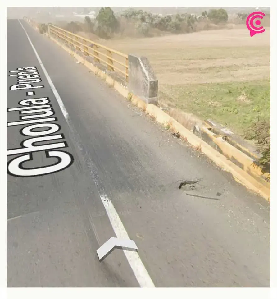 Camino al Aeropuerto de Puebla afectado por socavón, se rehabilitó en 2024 por 41.1 mdp