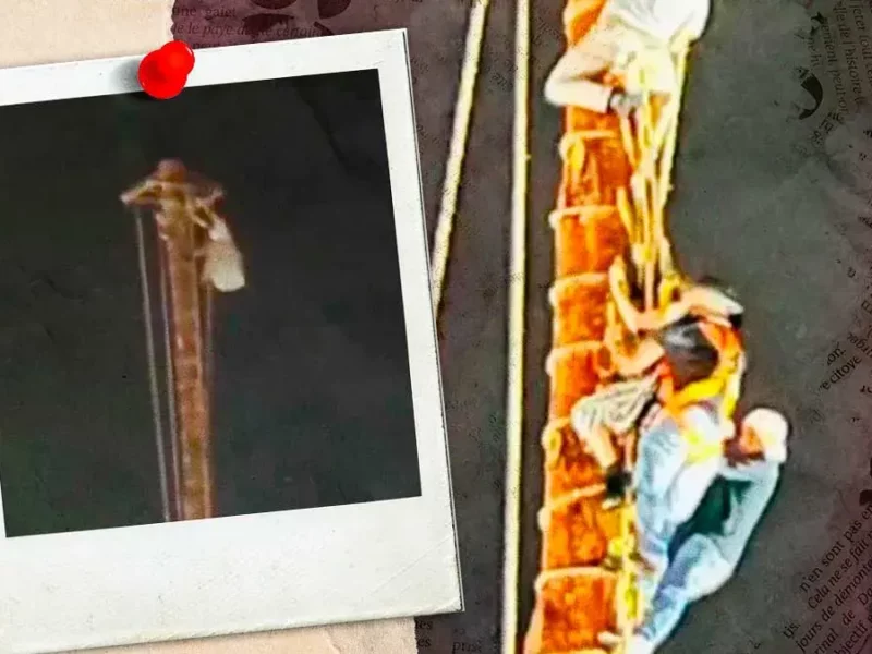 Mujer ebria escala mástil de voladores; SSP Puebla culpa al Ayuntamiento de Cuetzalan