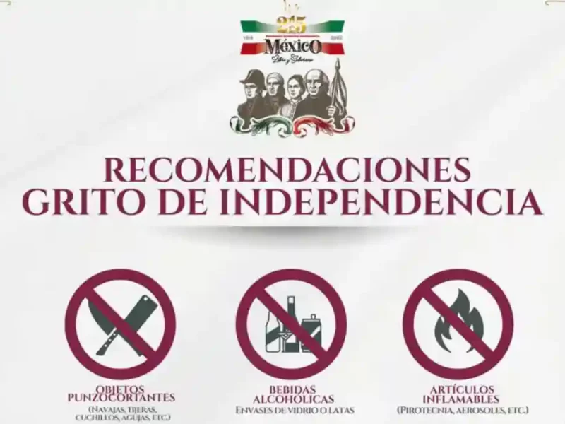 Estos son los objetos que no podrás ingresar al Grito de Independencia, informa Gobierno de la Ciudad
