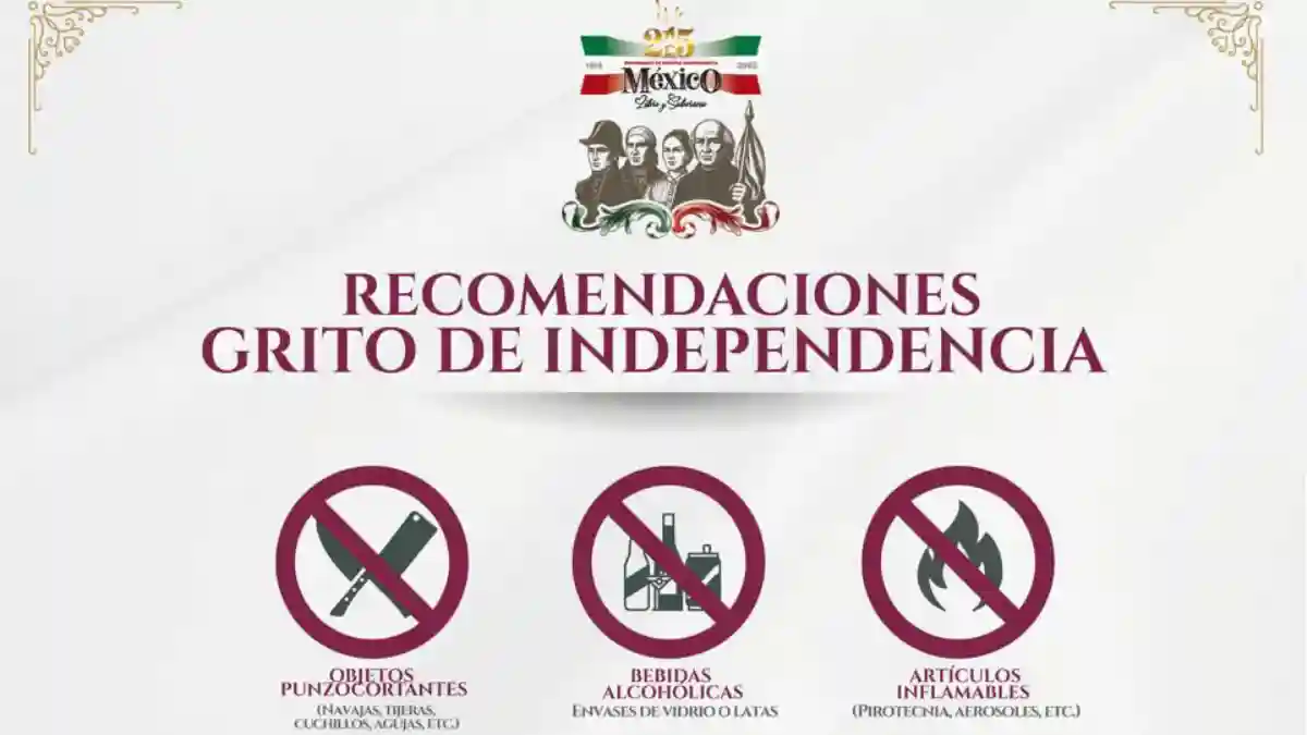 Estos son los objetos que no podrás ingresar al Grito de Independencia, informa Gobierno de la Ciudad