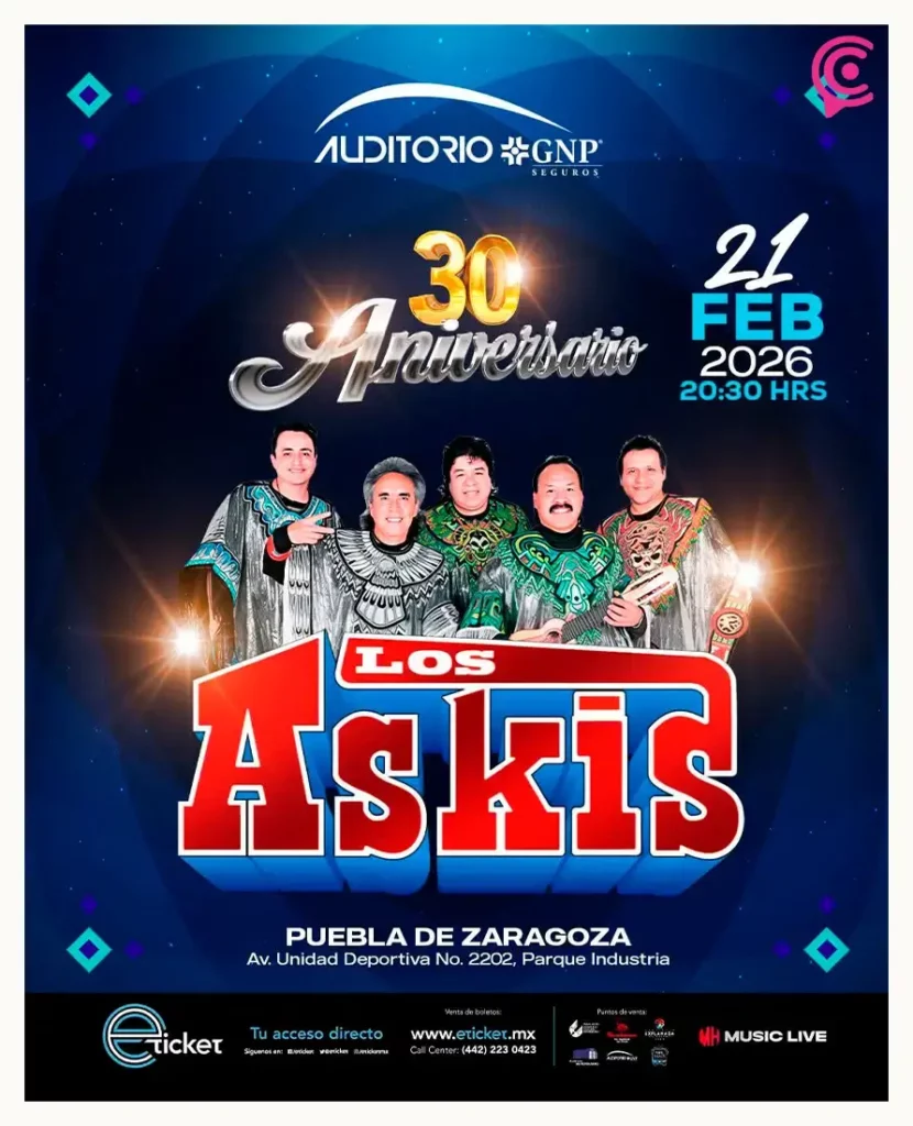 Los Askis llegan a Puebla; 30 años de cumbia andina en el Auditorio GNP