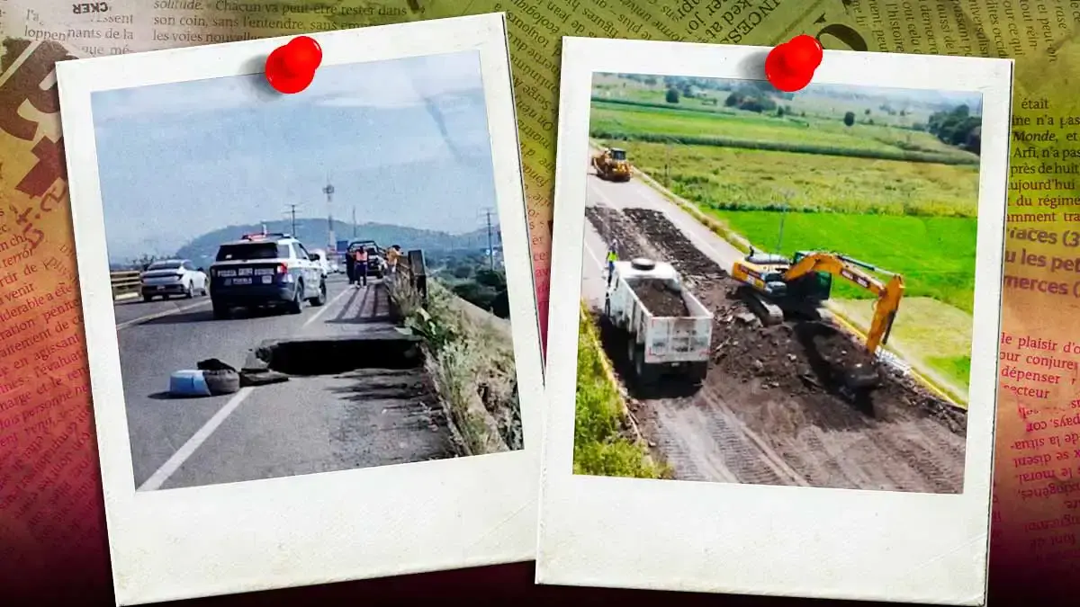 Puente de camino al Aeropuerto de Puebla dañado por socavón quedará a finales de septiembre