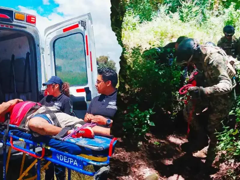 Hombre guatemalteco resultó herido tras caer en una barranca en Amozoc, Puebla