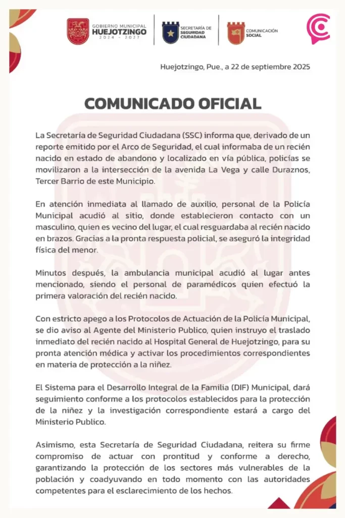 Recién nacido es hallado con cordón umbilical y mordidas de perros en Huejotzingo, Puebla