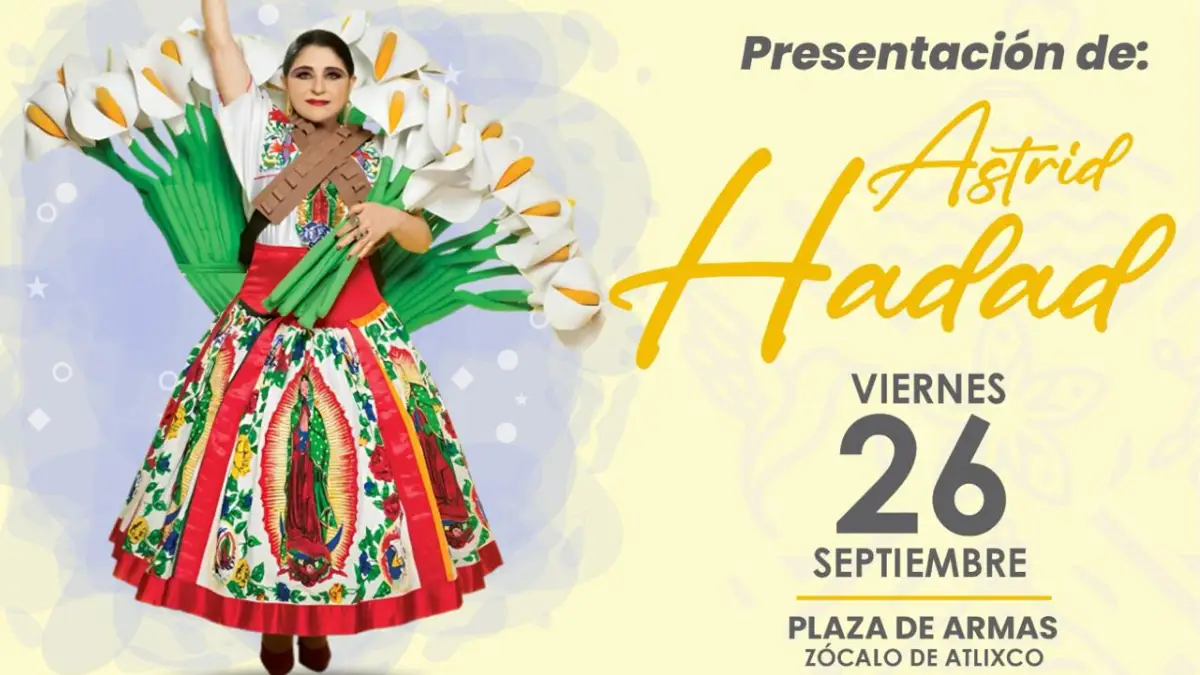 Ariadna Ayala invita a la presentación de Astrid Hadad en Atlixco