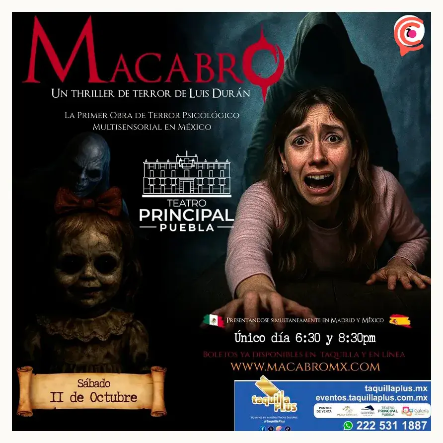 Obra de terror multisensorial “Macabro” se presentará en el Teatro Principal de Puebla