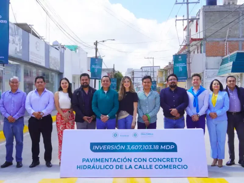 Inaugura alcalde Juan Manuel Alonso pavimentación de la calle comercio con una inversión superior a los 3.6 mdp