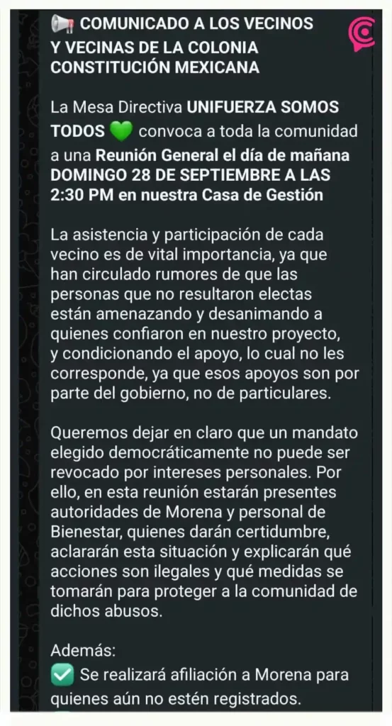 Operadores de Morena realizan afiliación en Puebla con personal de Bienestar presente