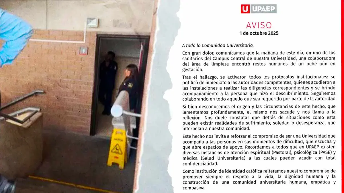 Abandonan un feto en baños del Campus Central de la UPAEP