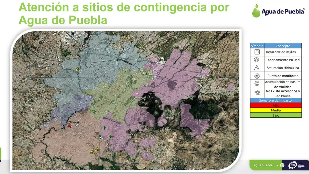 Operativo interinstitucional de respuesta inmediata mitiga riesgos por lluvias en la capital poblana