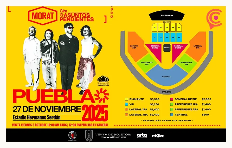 Morat estará en Puebla en noviembre 2025 con su gira “Asuntos Pendientes”