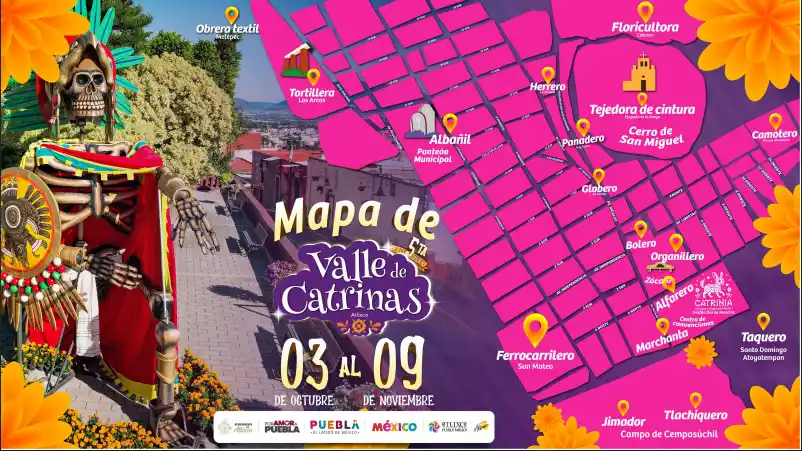 Ariadna Ayala invita a recorrer la ruta del Valle de Catrinas en la Capital del Día de Muertos