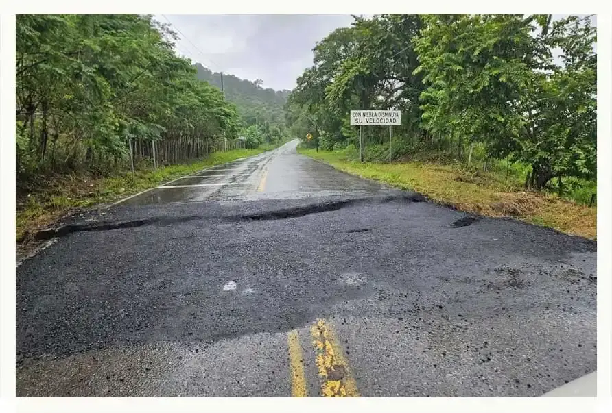 Fuertes lluvias en la Sierra Norte de Puebla provocan deslave en carretera federal México-Tuxpan