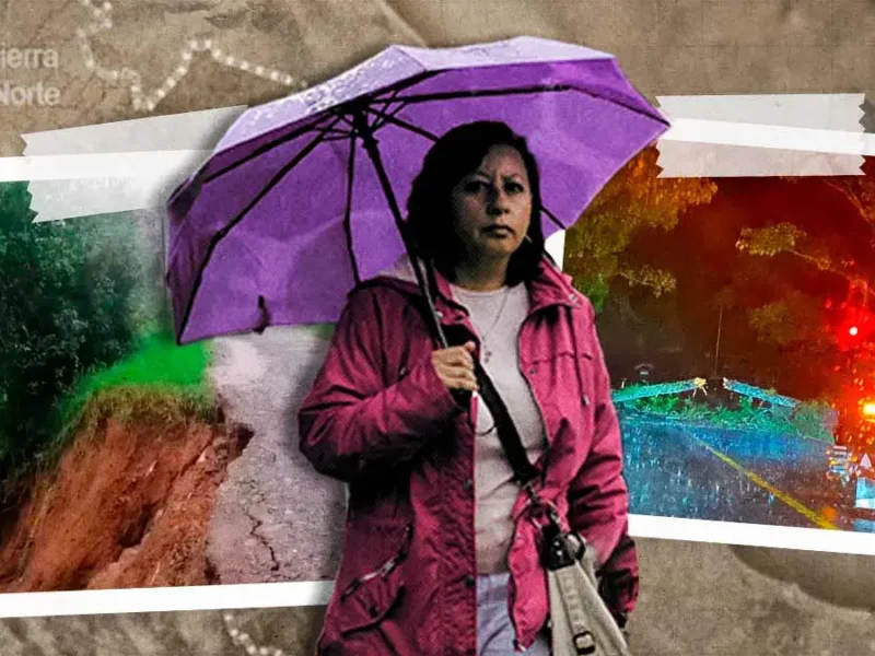 Fuertes lluvias en la Sierra Norte de Puebla provocan deslave en carretera federal México-Tuxpan