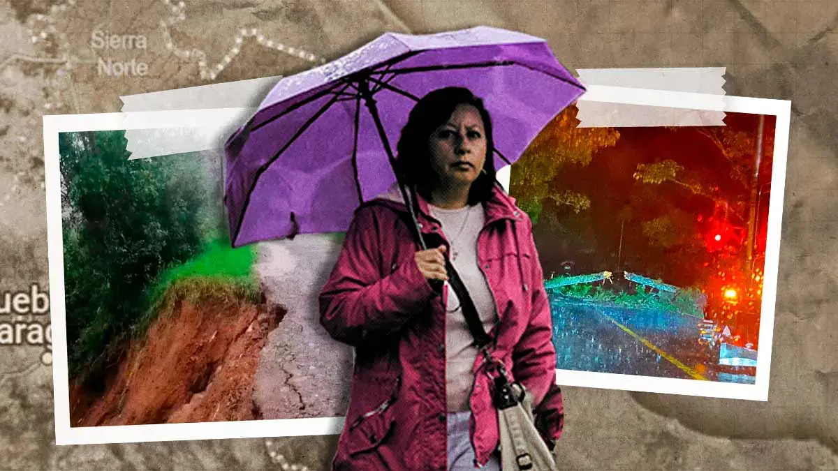 Fuertes lluvias en la Sierra Norte de Puebla provocan deslave en carretera federal México-Tuxpan