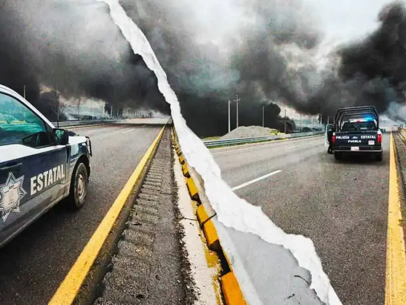 Pipa sin frenos choca y se incendia en la autopista México-Puebla; conductor resulta gravemente herido