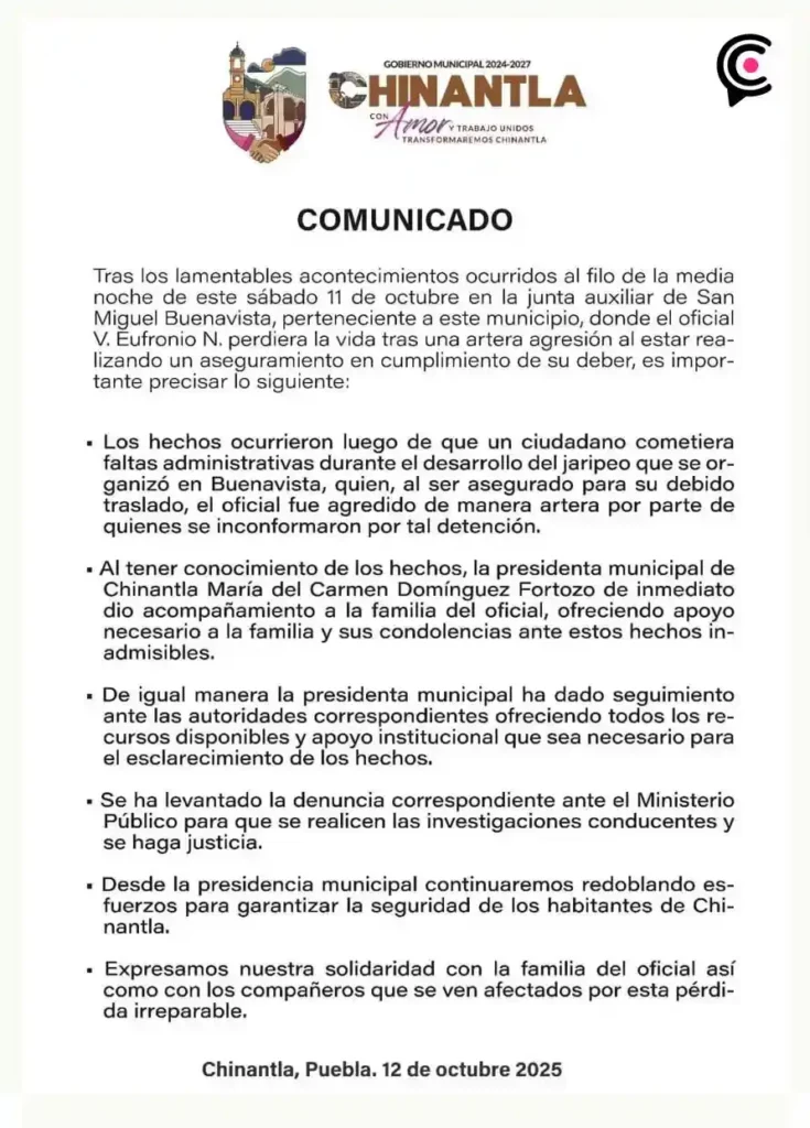 Policía municipal de Chinantla muere tras ser baleado en un jaripeo