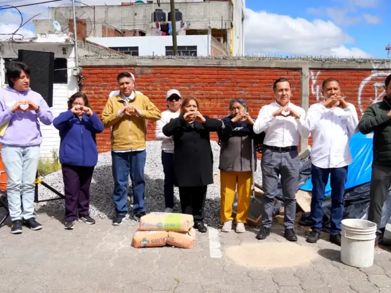 El gobierno municipal de Texmelucan inicia obra comunitaria en Unidad Habitacional Góndola