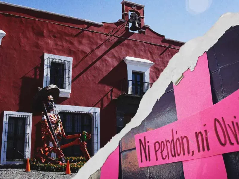 Frente a Casa Aguayo, exigen justicia por 80 víctimas de feminicidio en Puebla 