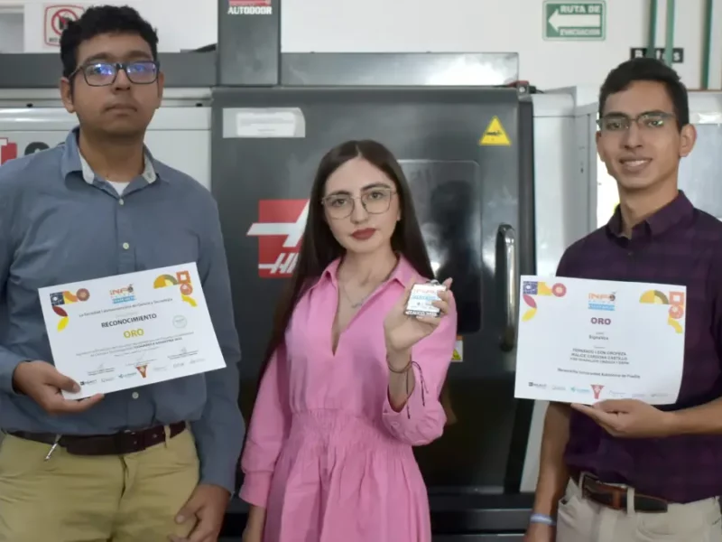 Alumnos de la Facultad de Ciencias de la Electrónica ganan oro en Infomatrix Argentina 2025