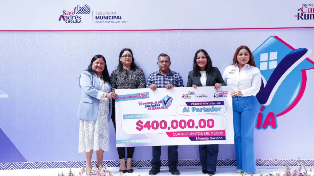 Entrega de premios del Sorteo Predial 2025 en San Andrés Cholula