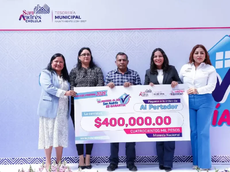 Entrega de premios del Sorteo Predial 2025 en San Andrés Cholula