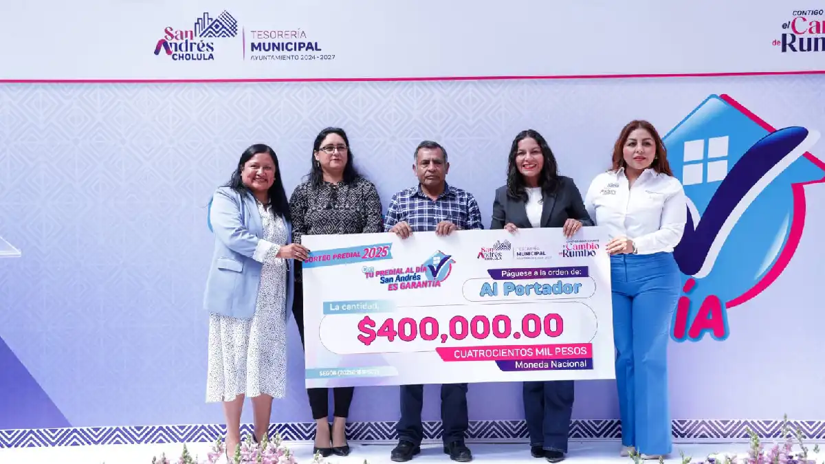 Entrega de premios del Sorteo Predial 2025 en San Andrés Cholula