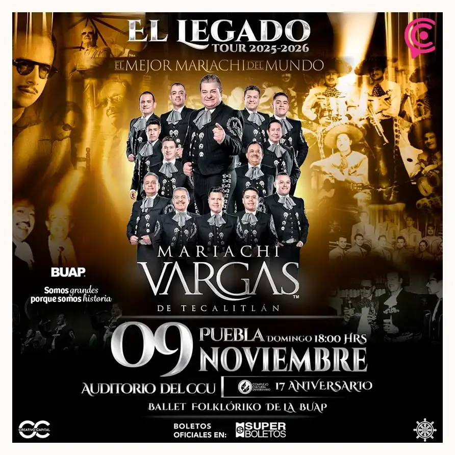 Puebla recibe al Mariachi Vargas de Tecalitlán con “El Legado Tour 2025”