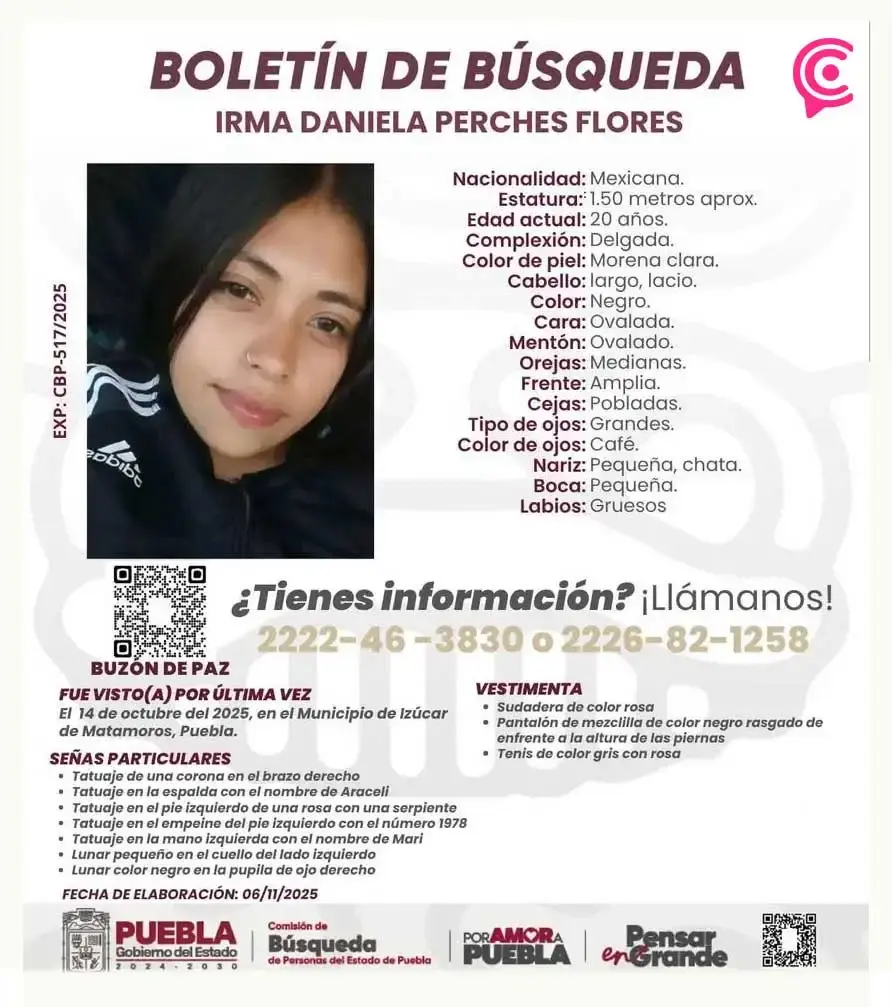 Localizan restos de Irma Daniela en Tilapa, Puebla; reportada como desaparecida en Izúcar