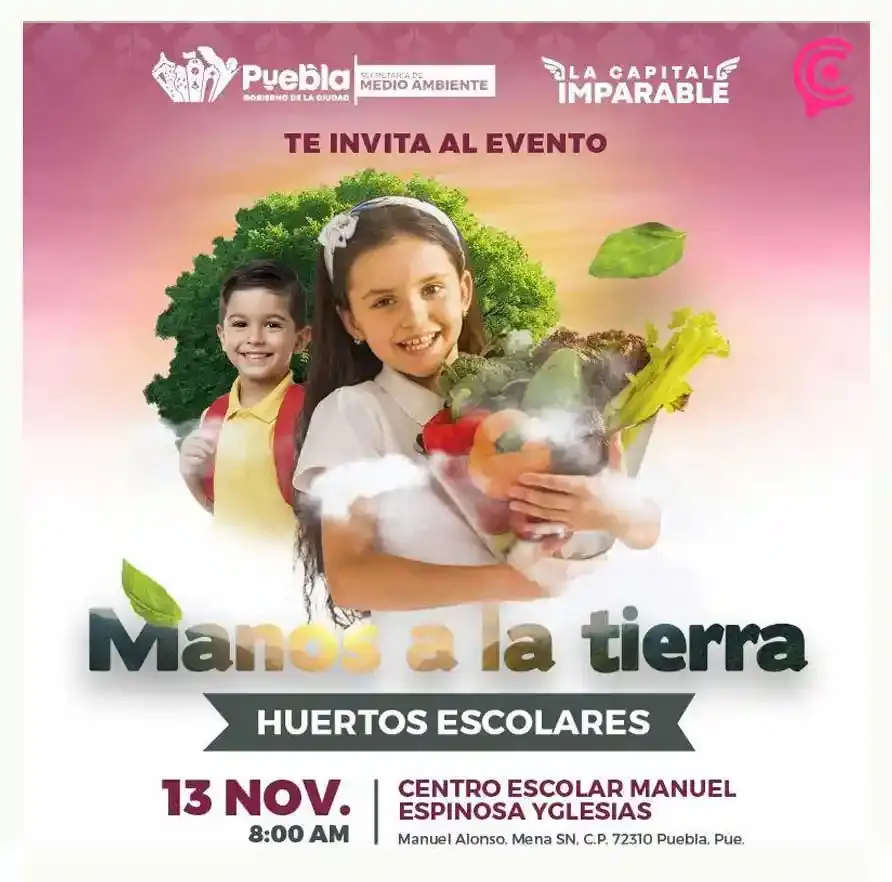 Ayuntamiento de Puebla implementará programa Huertos Escolares en el Cemey
