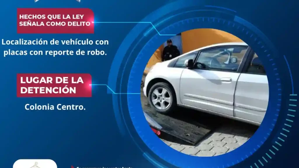 Policía de Atlixco asegura vehículo con placas reportadas como robadas 