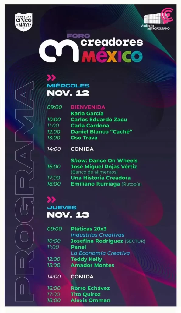 Oso Trava y Carlos Eduardo inauguran Foro Creadores México 2025 en Puebla