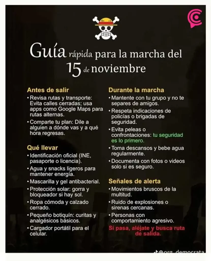 Generación Z México protesta con pliego de 12 demandas antes de megamarcha nacional