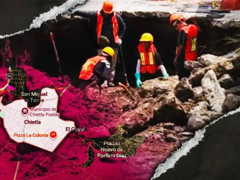 Hallan restos humanos durante excavación en Chietla, Puebla