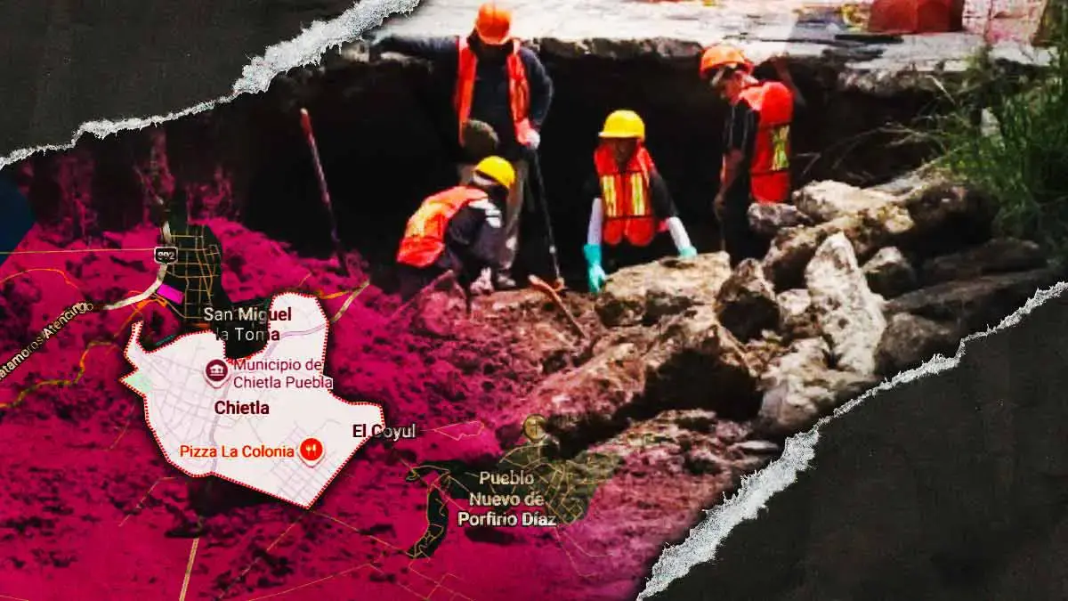 Hallan restos humanos durante excavación en Chietla, Puebla