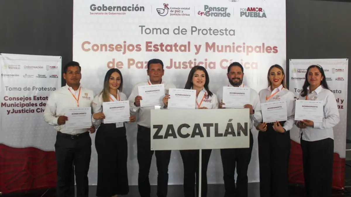 Zacatlán presente en toma de protesta del Consejo Estatal y los Consejos Municipales de Paz y Justicia Cívica