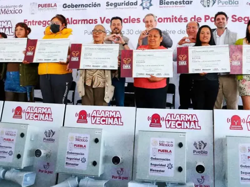 Refuerza gobierno estatal seguridad en Puebla capital con alarmas y obra comunitaria