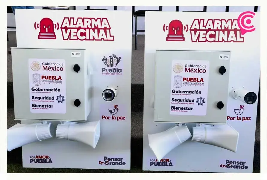 Refuerza gobierno estatal seguridad en Puebla capital con alarmas y obra comunitaria