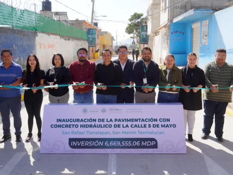 Con inversión superior a los 6.6 mdp gobierno de Texmelucan inauguró calle en Tlanalapan