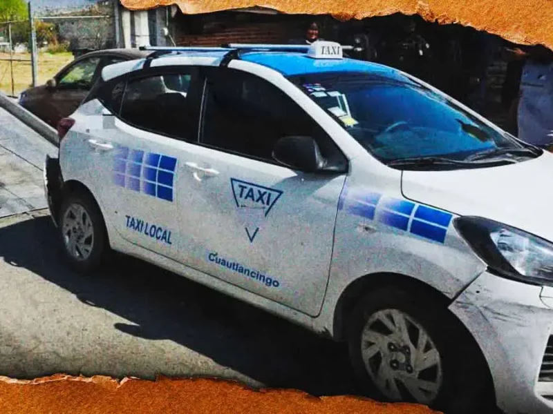 Policías recuperan taxi robado tras persecución y detienen al responsable en Cuautlancingo