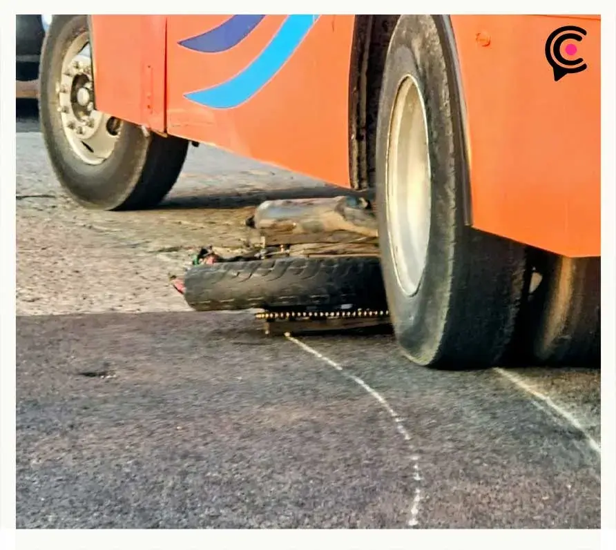 Motociclista murió arrollado por autobús del transporte público en Huejotzingo, Puebla