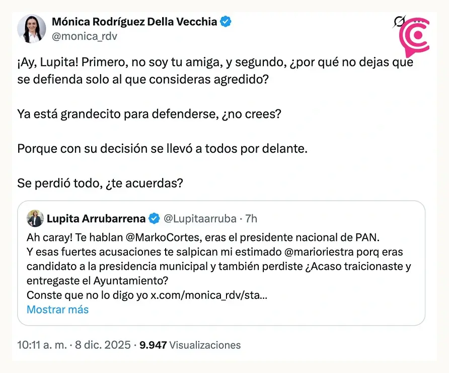 Redes sociales destapan fractura del PAN Puebla; Mónica Rodríguez y Guadalupe Arrubarrena arman pleito tuitero