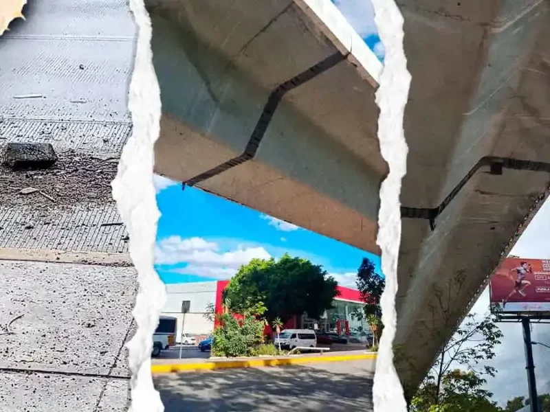 Vecinos de Loreto denuncian falta de mantenimiento del puente de Calzada Zaragoza, Puebla; temen colapso
