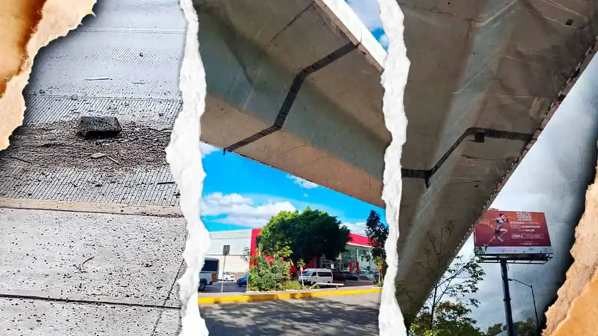 Vecinos de Loreto denuncian falta de mantenimiento del puente de Calzada Zaragoza, Puebla; temen colapso